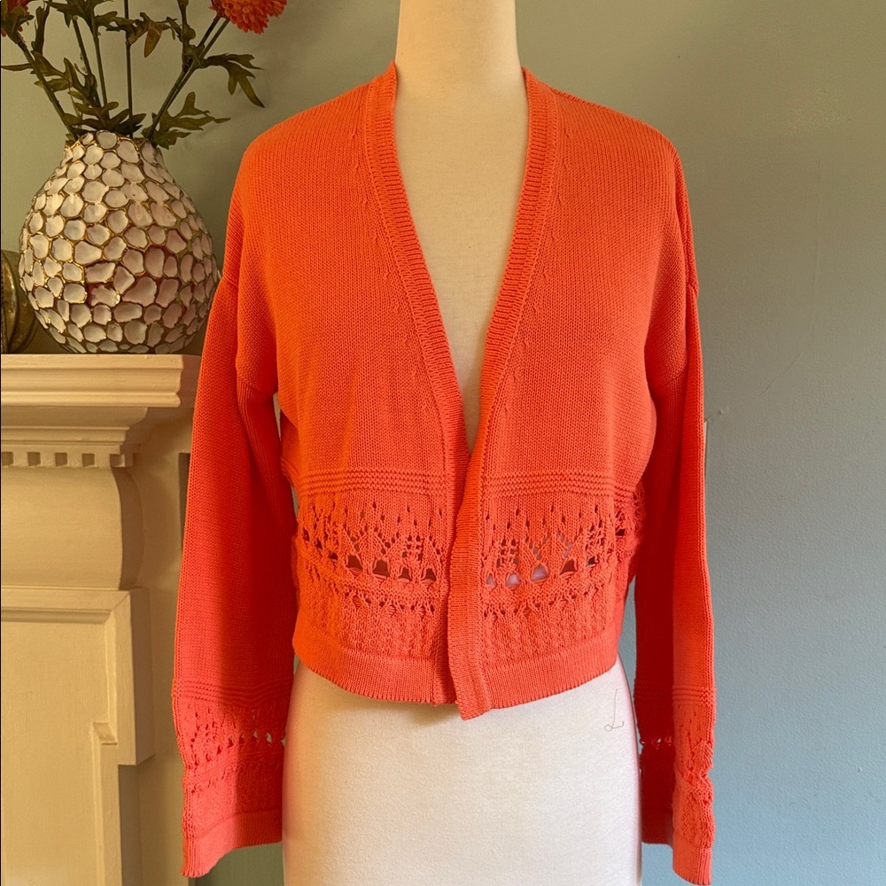 525 America Orange Open-Front Cardigan - XS - NWT